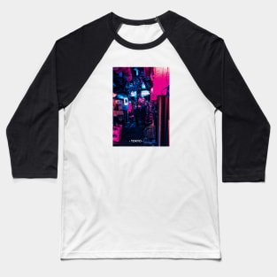 Tokyo Street Neon Synthwave Baseball T-Shirt